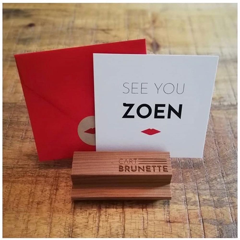 Wenskaart "See you zoen" met enveloppe en sticker