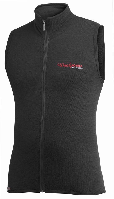 WOOLPOWER Vest with full zipper, 400 G/m2, Black