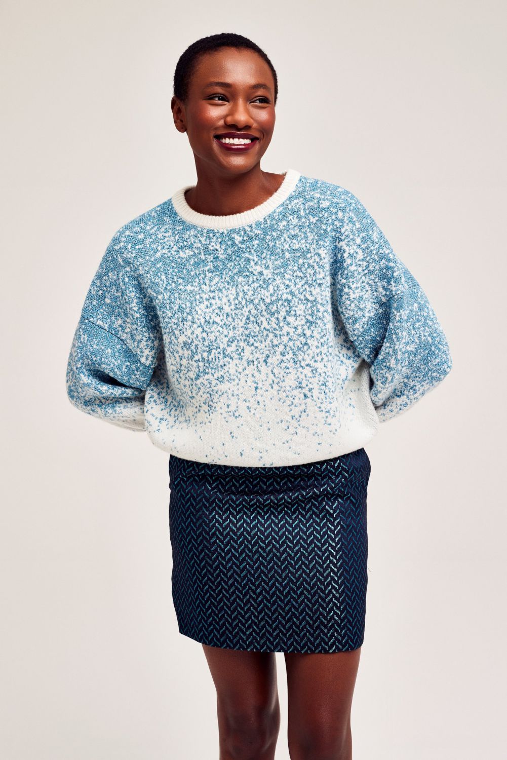 Percent pullover - Blauw / wit