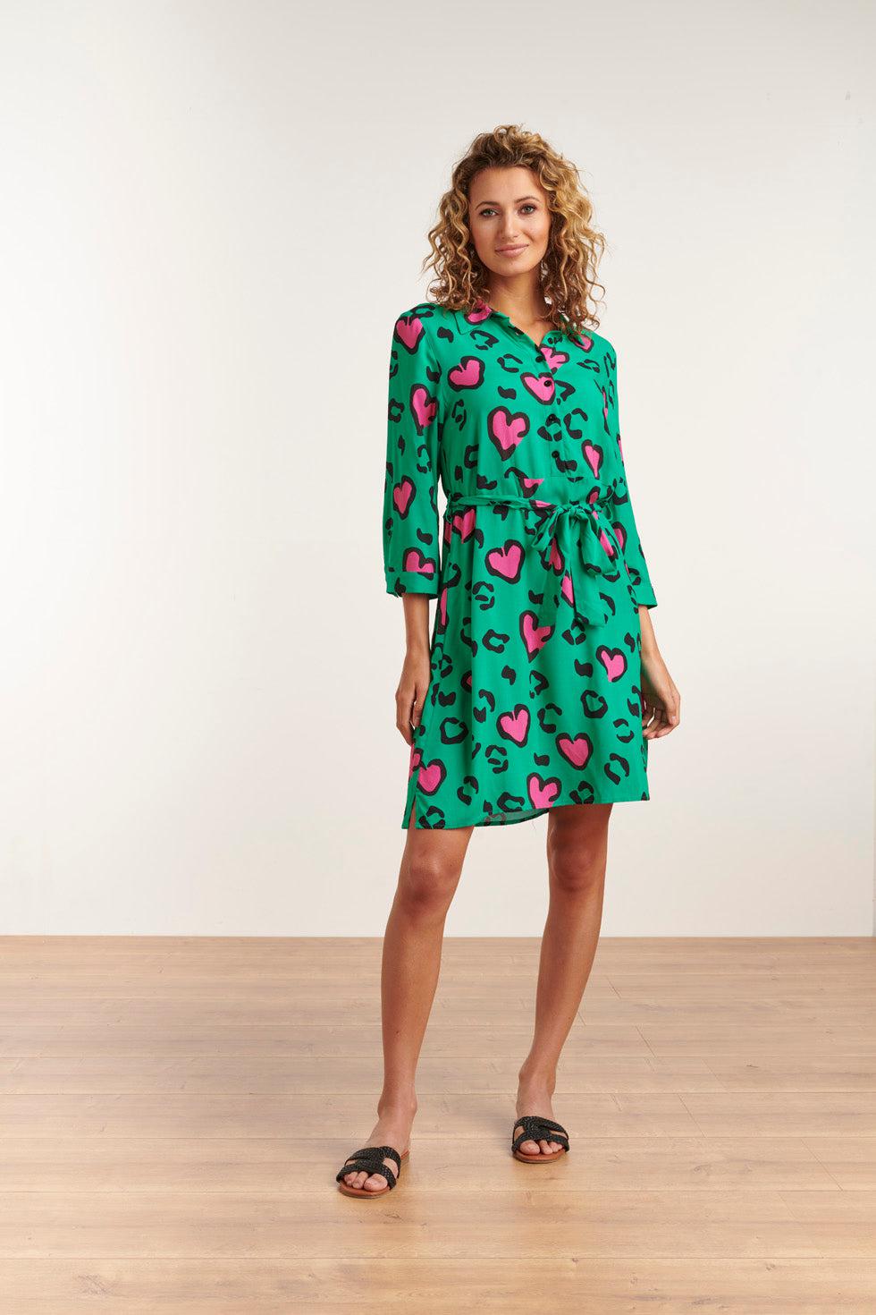 Isabel dress - Green/Rose